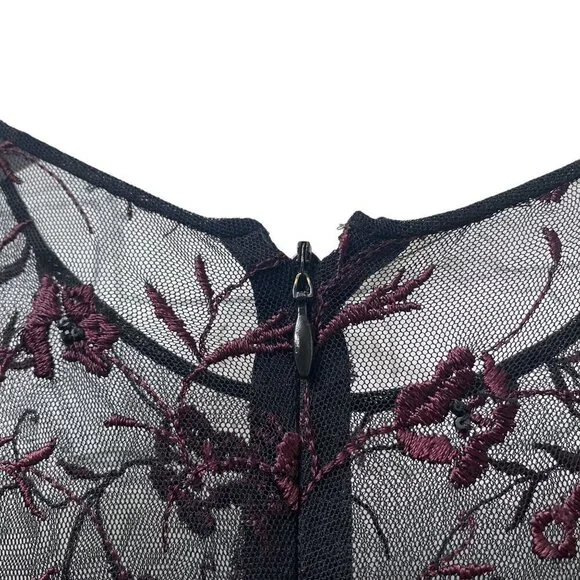 PAMELA DENNIS Couture Silk Evening Gown Sz 10 Formal Long Dress Burgundy Black - Picture 9 of 16